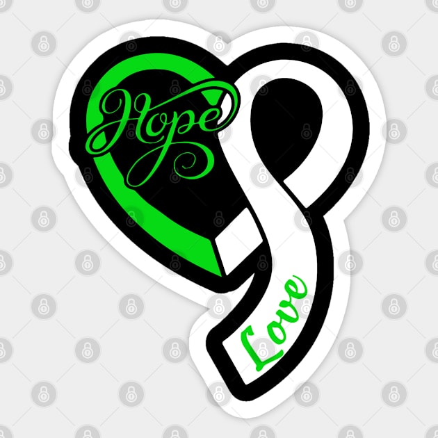 Myotonic Dystrophy Awareness Hope Love Heart Ribbon Valentines Day - Love Shouldn't Hurt Sticker by DAN LE